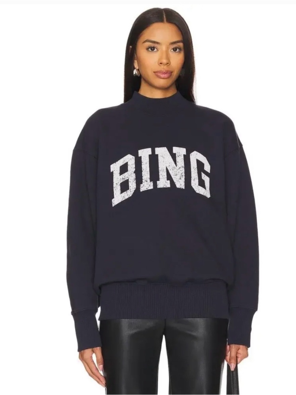 ANINE BING Navy Blue BING Sweatshirt Medium